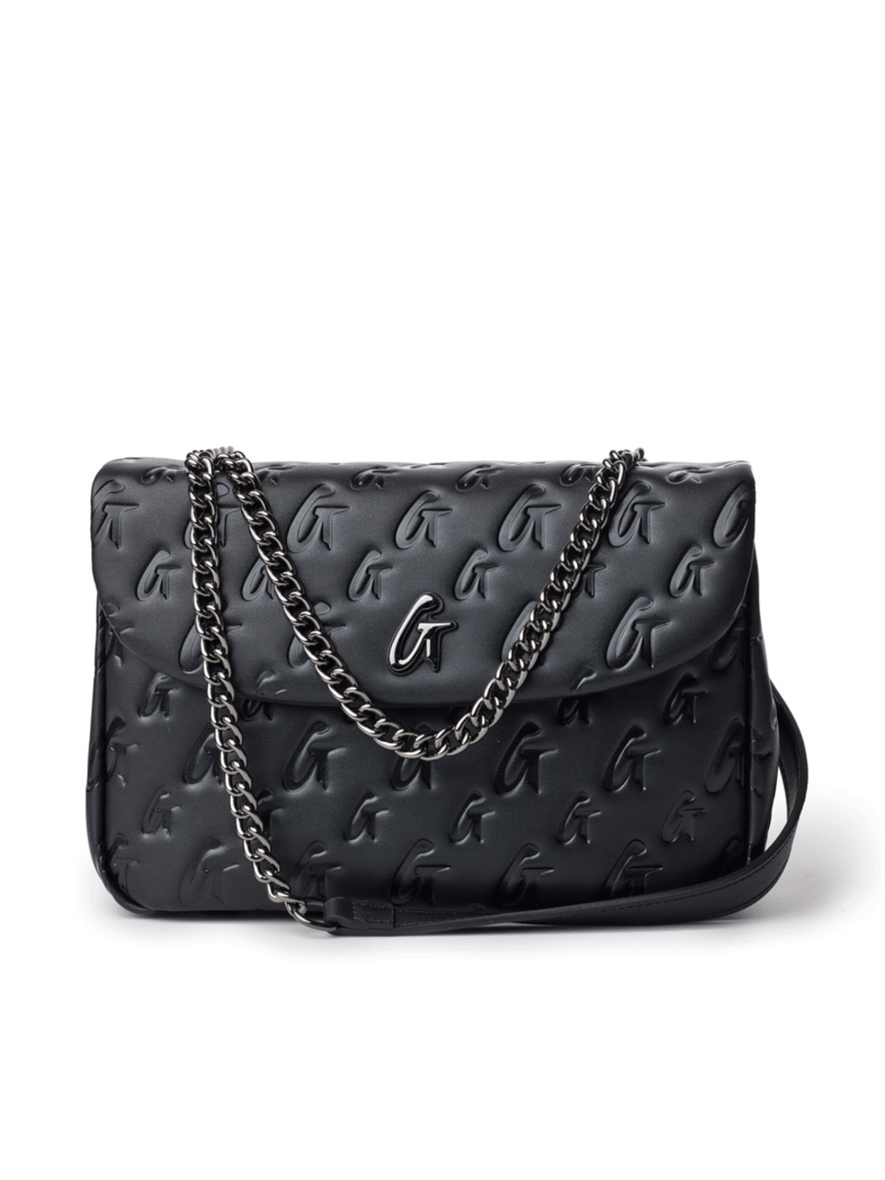 Glam-Aholic Lifestyle Medium Monogram Flap Bag Black Chain Strap